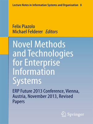 cover image of Novel Methods and Technologies for Enterprise Information Systems